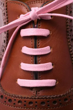 Flat Pink Waxed Cotton Shoelaces