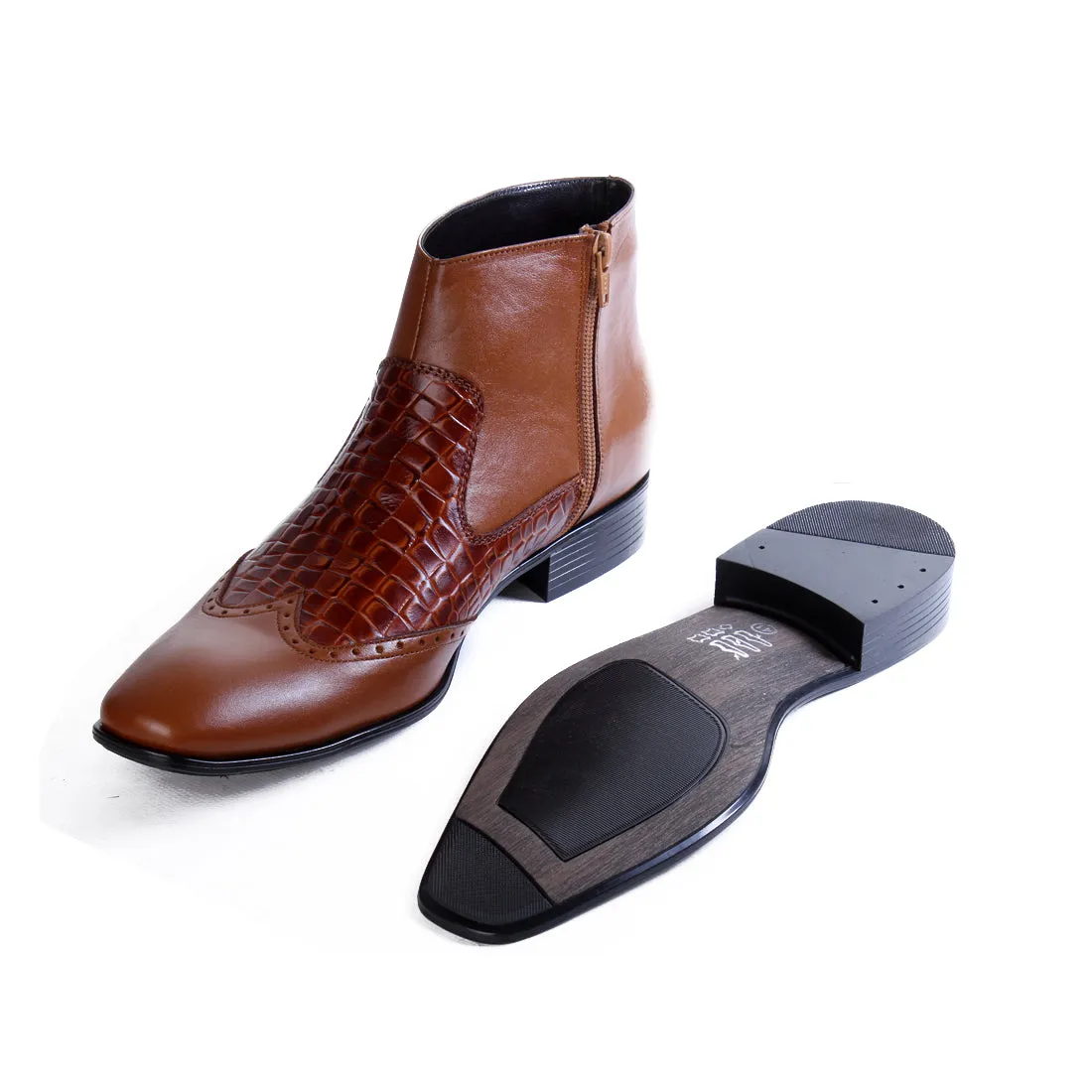 Formal winter shoes /  100% genuine leather -Honey -6499