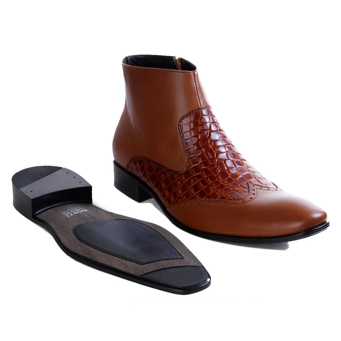 Formal winter shoes /  100% genuine leather -Honey -6499