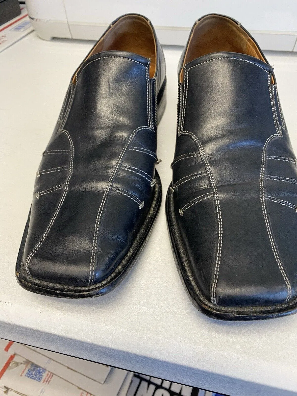 Gino Rossi Black Men Size 44 EUR 11M US Loafer Leather Dress Shoes