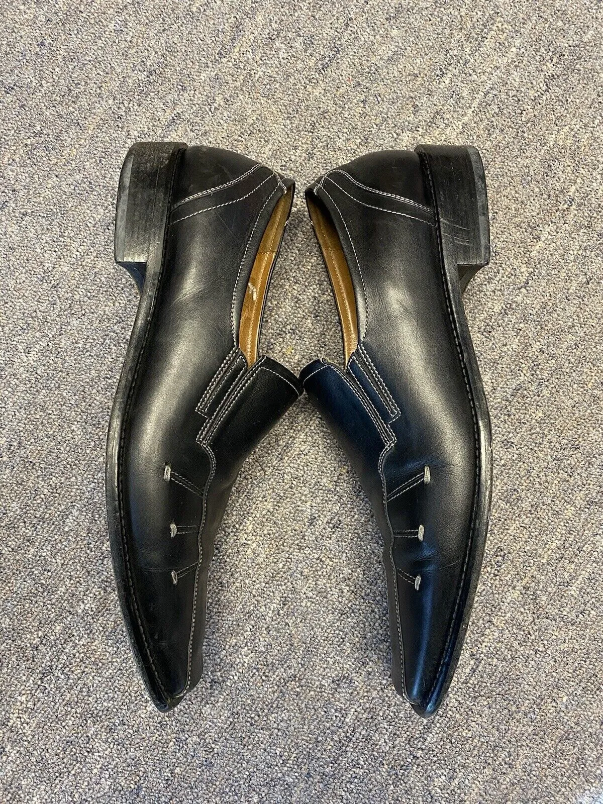 Gino Rossi Black Men Size 44 EUR 11M US Loafer Leather Dress Shoes