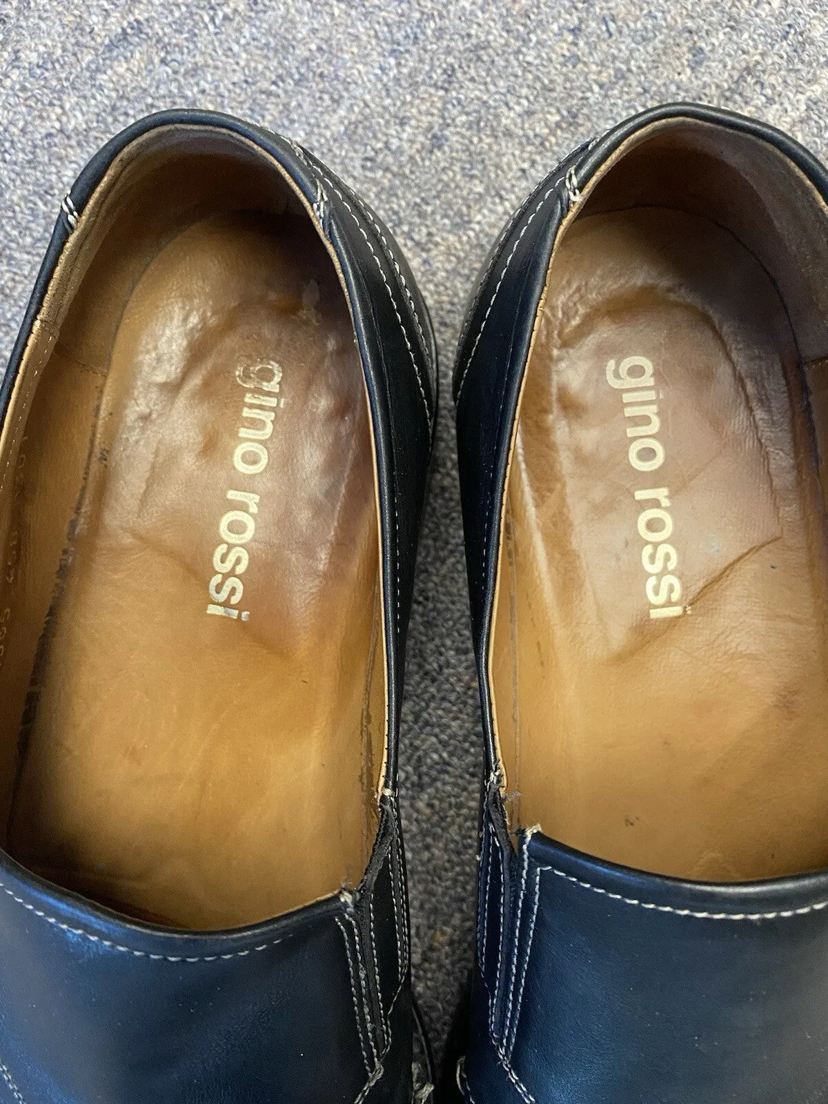 Gino Rossi Black Men Size 44 EUR 11M US Loafer Leather Dress Shoes
