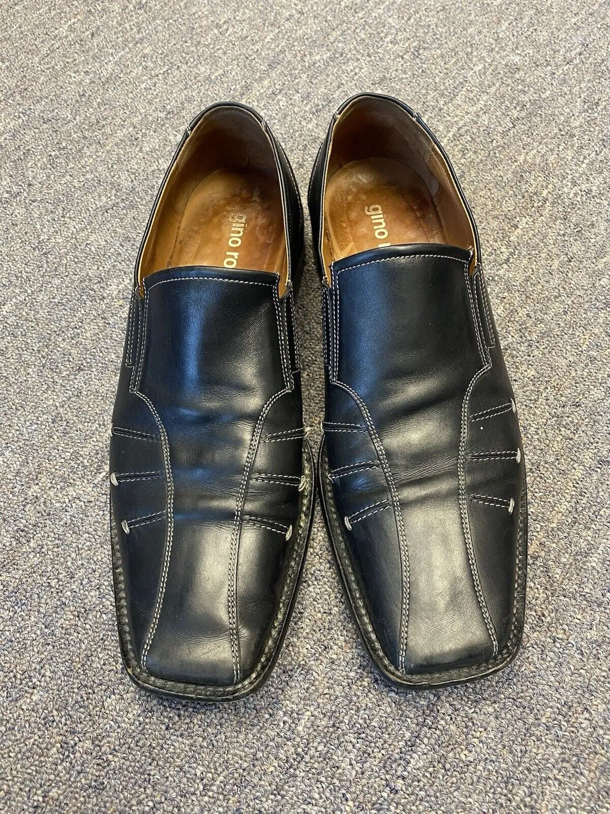 Gino Rossi Black Men Size 44 EUR 11M US Loafer Leather Dress Shoes