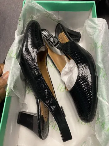 J.Renee Womens Malree Black Patent Dress Heels Shoes 8 Medium