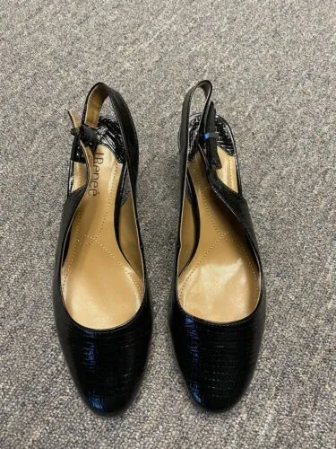 J.Renee Womens Malree Black Patent Dress Heels Shoes 8 Medium