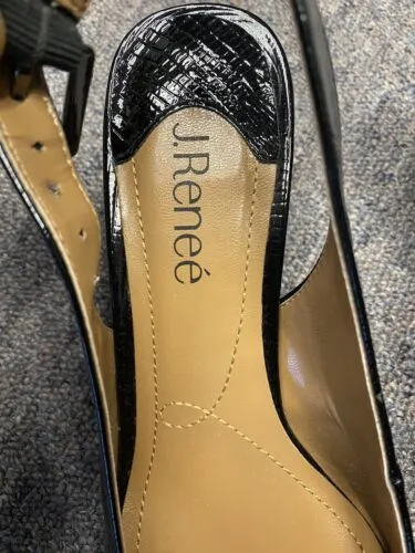 J.Renee Womens Malree Black Patent Dress Heels Shoes 8 Medium