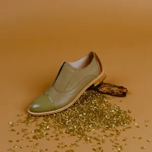 MATCHA Green Leather Oxfords