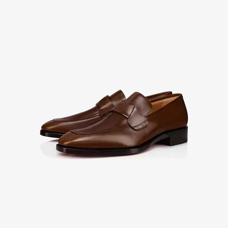 Square Toe Slip-On Buckle Loafers